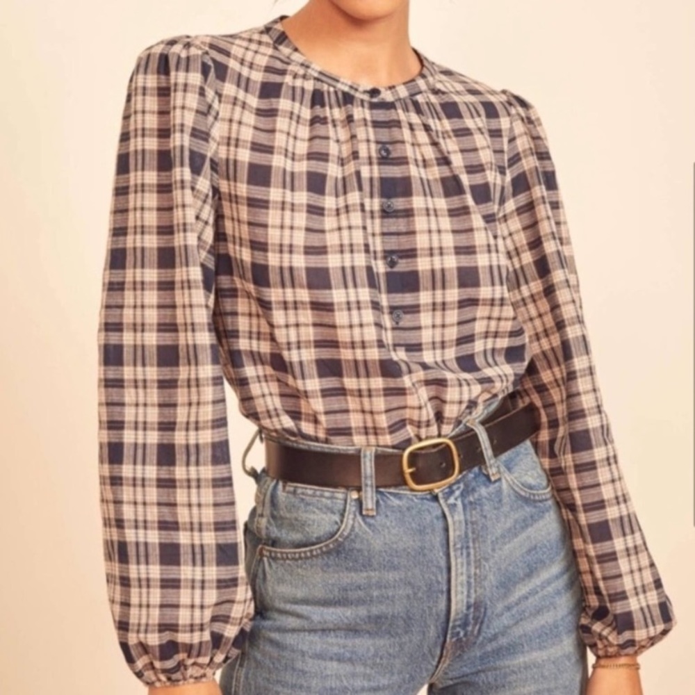 Reformation Autumn Top Evening Plaid S